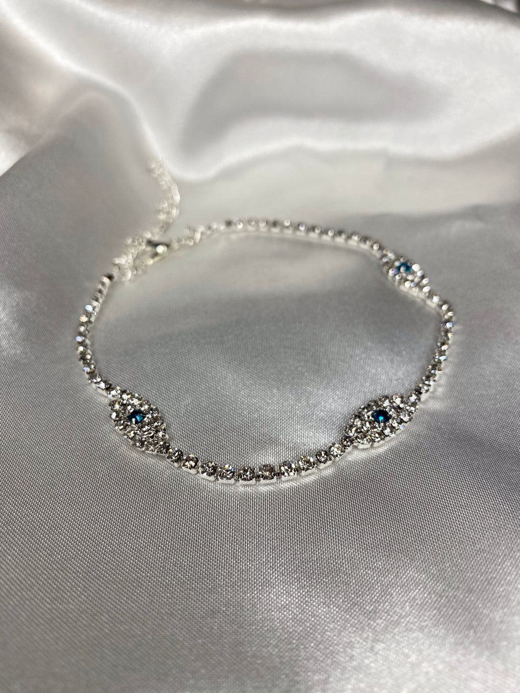 Silver Rhinestone Anklet